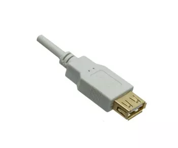 DINIC USB 2.0 HQ-forlænger A han til A hun, 28 AWG / 2C, 26 AWG / 2C, hvid, 2,00 m, DINIC Polybag